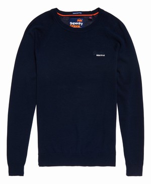 Superdry Orange Label Cotton Crew Neck Férfi Ugró Sötétkék | GIKQU0598